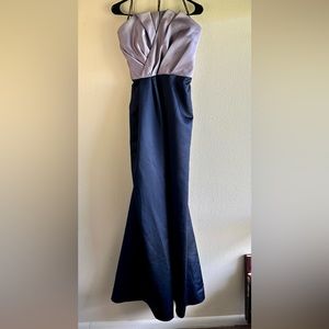 WHITE by Vera Wang Formal Gown Two-Tone Strapless Dress